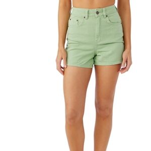 Women's Green High-Waisted Shorts